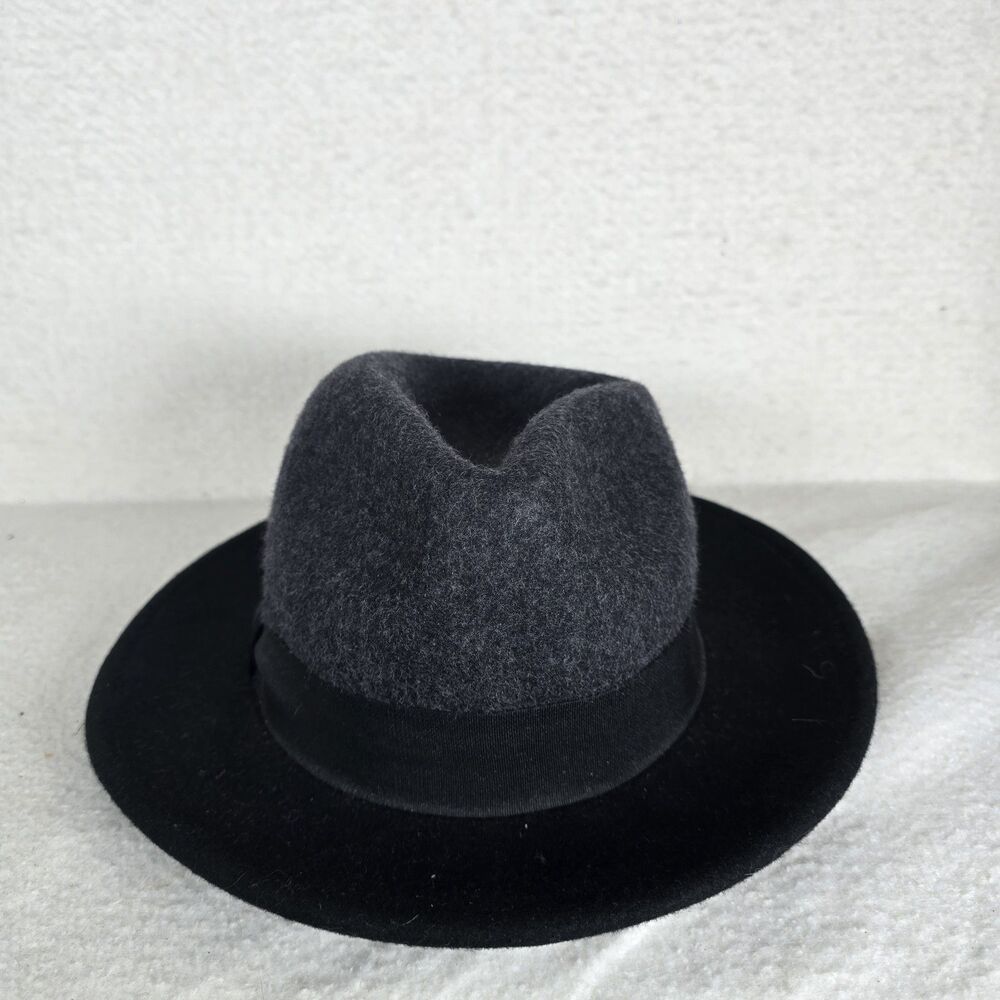 Forever 21 Black And Gray Wool Fedora Hat M/L Timeless, Dapper, Academia